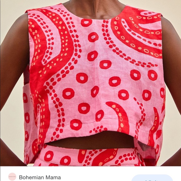 Farm Rio crop tank top, open back (octocool) - Picture 3 of 9